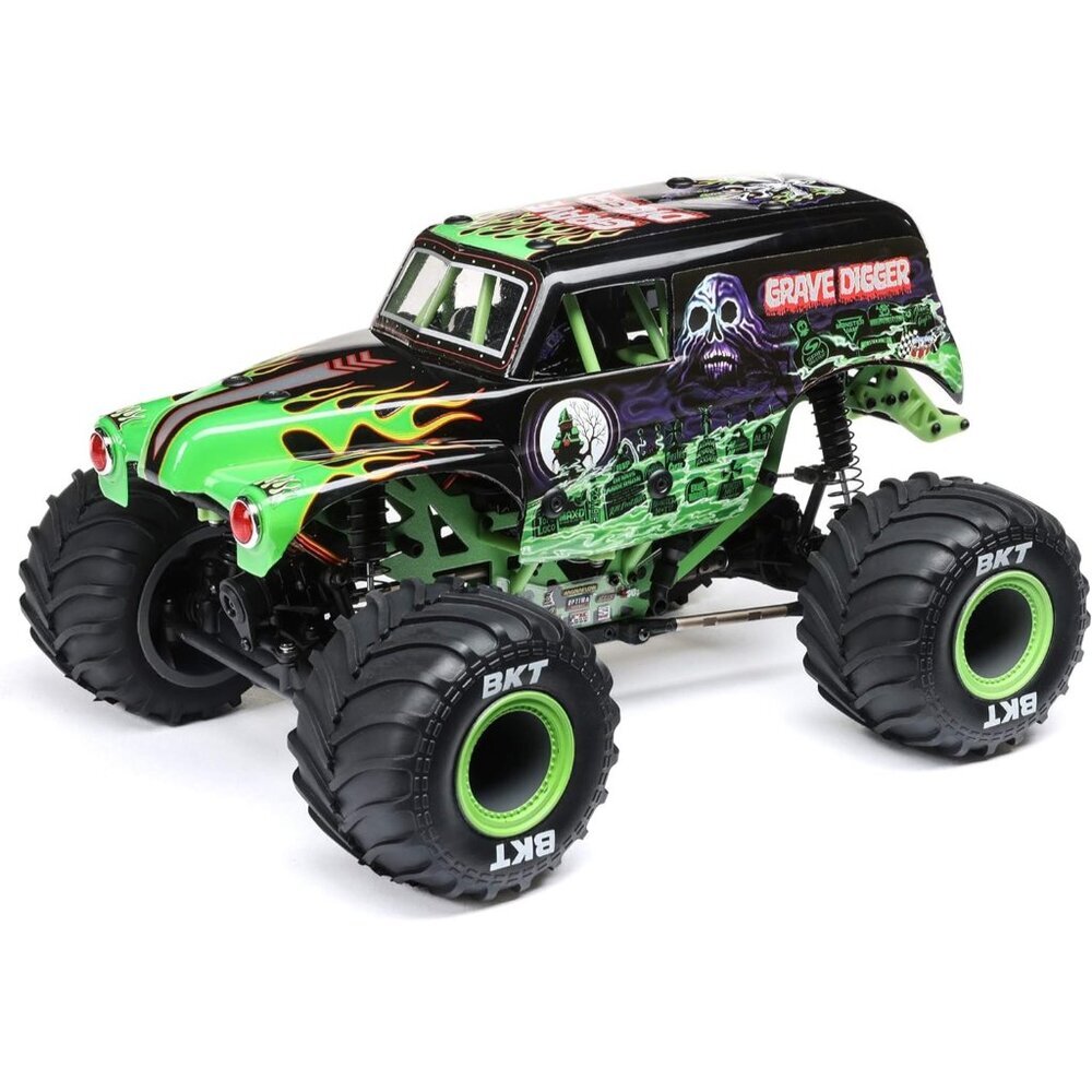 1/18 Mini LMT Grave Digger 2S 4X4 RTR Brushed Monster Truck Battery & Charger In